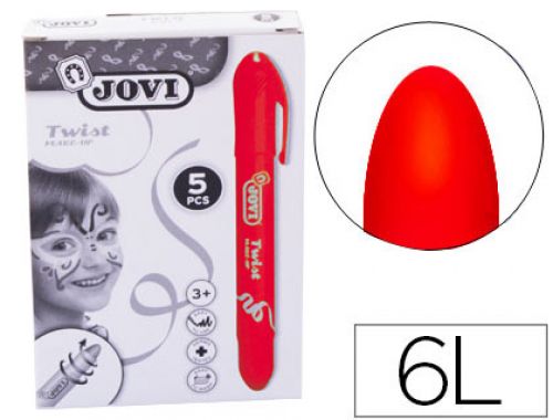 Barra de maquilhagem jovi twist make-up vermelho caixa de 5 unidades , Jovi , 73774 , 8412027191050